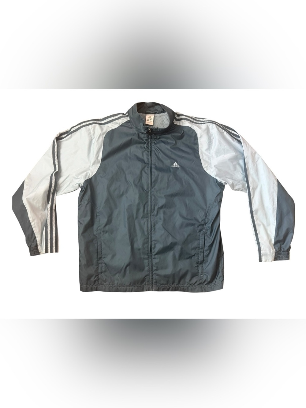 Adidas Men's Vintage Y2K Teal & Light Blue Windbreaker Jacket, L